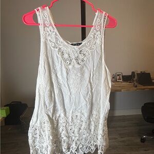 POL White Lace Tank Top NWOT